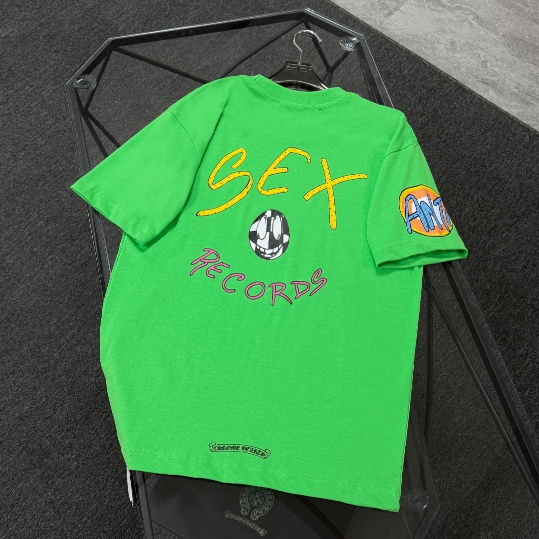 P180 Chrome Hearts 25 high version fabrics made of 300g high-density pure cotton, no deformation, no shrinkage, complete with three labels, same style for men and women, process: digital printing, color: white, black, green, SIZE: S-XL